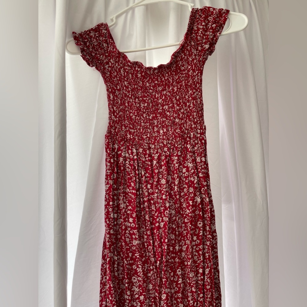 Red & White Floral Dress